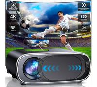 Projecteur 4K, Mise Au Point Automatique/Correction Trapézoïdale 28 000L Wifi6 Bluetooth 1080P Full Hd Vidéoprojecteur Home Cinéma Zoom 50% À 100% Ecran Max 300"" Cache-Objectif Automatique