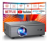 Projecteur 4K silencieux AI Auto Focus & Keystone 6D avec applications officielles intégrées 50 W Dolby Smart OS 2.0 Kogata Projecteur d'extérieur avec WiFi et Bluetooth Home Cinéma Film Portable