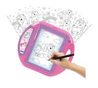 Lexibook, Licorne, Projecteur à Dessins, 4 tampons, 10 modèles, écran Lumineux, 1 Stylo Inclus, Jouet Artistique et créatif pour Filles et garçons, Rose/Violet, CR310UNI