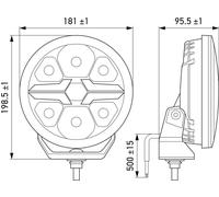 Projecteur à distance frontalement LED HELLA pour le