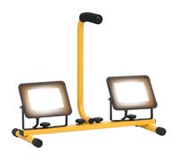 vidaXL Projecteur à LED avec Poignée Lampe d'Extérieur Eclairage de Sécurité de Jardin Projecteur d'Extérieur Atelier 2x50 W 149646 Blanc G