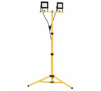 Projecteur à LED - vidaXL - 2x50 W - Trépied réglable - Blanc chaud - Noir