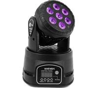 Projecteur à tête mobile, 7x12W, autonome, compatible DMX, LED wash 7x18W, prise EU