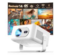 Projecteur Android 14, Mini projecteur 4K et 8K avec Wi-FI 6 Double Bande, BT 5.4, Prise en Charge 260 ANSI, Mise au Point Automatique et Correction trapézoïdale pour projecteur Home cinéma