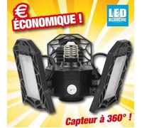 Projecteur avec panneaux LED multi-positions réglables s'adapte sur douille à vis