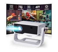 Projecteur avec WiFi et Bluetooth, plus de 1000 applications installées, mise au point électronique et clé de voûte automatique, zoom, natif 1080p 650 ANSI 20 000 lumens 4K Support Mini
