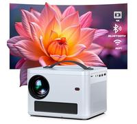 Projecteur avec WiFi et Bluetooth, projecteur natif 1080p 4K Support avec Keystone vertical automatique Projecteur de film portable, compatible avec téléphone/ordinateur portable/clé TV