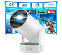 Projecteur Batterie intégrée, videoprojecteur Compatible 4K, Rotation à 220° intégré WiFi Bluetooth, Correction Automatique du trapèze Projector, Mini Vidéo projecteur Portable pour Home cinéma