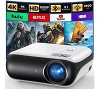 Projecteur Bluetooth 1080P Full HD portable, haut-parleur intégré, compatible smartphone HDMI TV Stick USB PS5, maison extérieur