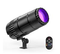 Projecteur Boule a Facette 30W Pin Spot LED Éclairage de Scène RGBW Projecteur avec Télécommande 4 modes Boule Miroir pour Bars Fêtes Halls