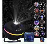 Projecteur Ciel Etoile,13 en 1 Planétarium Projecteur,13 Disques de Film,Veilleuse Projector avec Rotation à 360°,60/120 minutes Minuteur & Météore Dynamique pour Décoration Chambre (Noir)