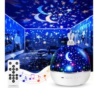 Projecteur Ciel Etoile 19 Films, Jouet Enfant Cadeau Bébé 4 5 6 7 8 ans | 15 Musicale Veilleuse Bébé,360°Rotation Telecommandé Veilleuse Enfant,Decoration Chambre,Cadeau Projecteur Noel Interieur