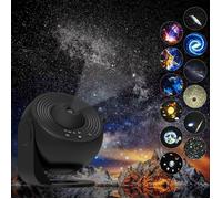 Projecteur Ciel Étoilé - Lampe de Projection HD avec 13 Disques de Film - Noir