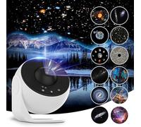 Projecteur Ciel Etoile LED, Projecteur d'étoiles de Planétarium, Veilleuse de Ciel étoilé au néon avec 12 disques de Film Adapté au Salon de la Chambre d'enfant