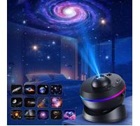 Projecteur Ciel Etoile, Planetarium Projecteur 13 en 1, Rotatif 360° Projecteur Galaxie 4K HD avec Minuterie, Météore Dynamiques