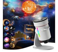 Projecteur Ciel Etoile, Planetarium Projecteur Galaxie avec 10 Disques de Film 4K, Réglable de Rotatif 360° Veilleuse Projecteur avec Minuterie, pour Enfants Adultes Chambre Plafond Décor