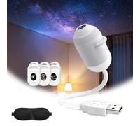 Projecteur Ciel Etoile, Projecteur Ciel Etoile et de Lune USB à 360°, avec 6/12/24 Films de Projection, Lampe Projecteur LED Portable pour Plafond