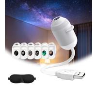 Projecteur Ciel Etoile, Projecteur Ciel Etoile et de Lune USB à 360°, avec 6/12/24 Films de Projection, Lampe Projecteur LED Portable pour Plafond