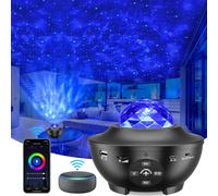 Projecteur Ciel Etoile, Projecteur Galaxie Led Planetarium Projecteur Lamp, Projecteur Galaxie Veilleuse Enfant avec ContrôLe Vocal/Bluetooth, Lampe Projecteur Led éToile pour Enfant (Noir)