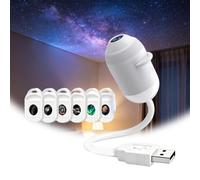 Projecteur Ciel Etoile,Projecteur Galaxie,Plug-and-Play HD Star Projector USB à Ciel Étoilé avec 6/12/24 Films de Projection,Projecteurs LED Portables pour Chambre,Plafond,Voiture，with 6 Movies