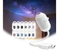 Projecteur Ciel Etoile,Projecteur Galaxie,Plug-and-Play HD Star Projector USB à Ciel Étoilé avec 6/12/24 Films de Projection,Projecteurs LED Portables pour Chambre,Plafond,Voiture，with 12 Movies