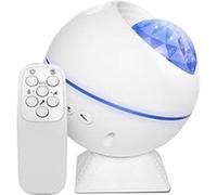 Projecteur Ciel Etoile Wabecil Lune Commande Vocale Portable,13.8*12.2*11.4cm-Blanc Blanc