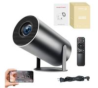 Projecteur Cineglow, Nouveau projecteur Pocketbeam Intelligent 180° (2025), Mini projecteur de Chambre Intelligent 4K UHD avec Wi-FI et Bluetooth(Black)