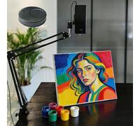 Projecteur d'art Intelligent, Lampe de Projection Portable pour Le Dessin avec Une Taille Ajustable de 18 à 200 cm, résolution 640 x 480, connectivité Bluetooth et Wi-FI