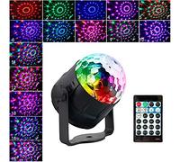 Projecteur de boule disco avec 15 couleurs et activation sonore, télécommande LED, mini boule magique pour fête à la maison, scène, bar, karaoké, mariage et pub