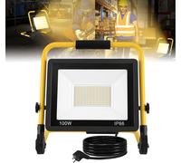 Projecteur de chantier ACXIN LED, lampe de travail LED pour la décoration intérieure, le chantier, l'atelier, le jardin ou le garage, étanche IP66, blanc chaud, 100W