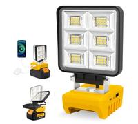 Projecteur de Chantier pour Dewalt Batterie, T-SUNUS Projecteur LED Rechargeable Portable 48W, 5200LM Lampe de Chantier Rechargeable Pour l'atelier Camping Réparations Automobiles (Sans Batterie)