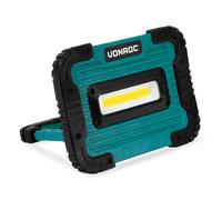 VONROC Projecteur de chantier 4V - 10W - 1000 Lumen - 2 positions de réglage - 4h d'autonomie - Câble de charge USB inclus
