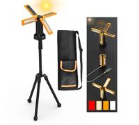 Projecteur de Chantier Solaire à LED Avec Trépied, Lampe de Chantier à Batterie Rechargeable 13200 mAh, Luminosité Maximale Jusqu'à 8000 Lumens(orange）