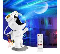 Projecteur de ciel étoilé Aurora avec musique Bluetooth Astronaut Projecteur d'étoiles Veilleuse avec lune Projecteur d'aurores boréales pour chambre à coucher, salle de jeux