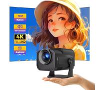 Projecteur de cinéma Portable 4K Android 11 720P 390ANSI Noir Dual Wifi6 BT5.0 1080 * 720P Projecteurs intelligents Rotation à 180 degrés 10000 lumens
