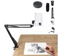 Projecteur de Dessin Portable, Lampe de Projection Artistique, projecteur Intelligent pour Le traçage, Outil de Dessin avec Support pour Artistes, traçage sur Toile ou Mur(White)