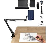 Projecteur de Dessin Portable, Lampe de Projection d'Art pour le Traçage, Outil de Dessin et Croquis, Tableau de Traçage Imperméable pour Dessin et Peinture de Bureau (Bleu + Support au Sol)