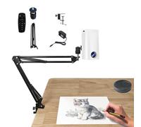 Projecteur de dessin portable, projecteur d'art pour le traçage, projecteur de croquis intelligent, connexion sans fil sur le même écran, avec télécommande, pour le dessin à faire soi-même(White,0.6m)