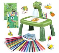 Projecteur de dessins de dinosaures pour enfants avec 72 modèles Projecteur pour enfants avec crayons,crayons de couleur,scrapbook, livre d'autocollants,autocollants de dinosaures,tampons
