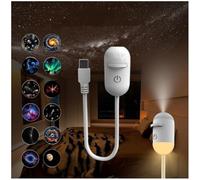 Projecteur de galaxie 2 en 1, projecteur USB de ciel étoilé avec 3/12/24 films de projection, mini lampe murale LED portable, projecteur LED pour chambre à coucher, plafond, voiture, décoration de
