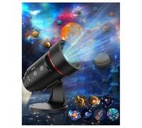 Projecteur de galaxie amélioré avec lampe murale, 7 pièces de disques de film HD pour enfants, projecteur de planétarium plus lumineux et plus large, projecteur de planétarium pour couloir, chambre à
