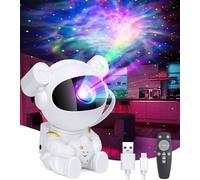 Projecteur de galaxie astronaute, projecteur de lumière spatiale avec minuterie, télécommande réglable à 360°, veilleuse étoilée pour chambre à coucher, enfants et adultes, décoration de chambre