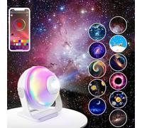 Projecteur de galaxie intelligent pour chambre à coucher, veilleuse 256 modes, contrôle par application 11 en 1, projecteur d'étoiles, lumière galaxie réaliste avec système solaire