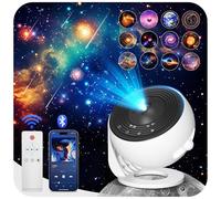 Projecteur de galaxie pour chambre à coucher, Bluetooth 15 bruits blancs, projecteur d'étoiles, veilleuse pour enfants, projecteur de planétarium 12 en 1, image HD, bouton réglable, rotation à 360°