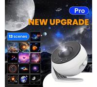 Projecteur de Galaxie Pro Version Améliorée - Large Couverture de Projection, 13-en-1 Diapositives de Film Remplaçables, Scènes de Projection de Galaxie & Nébuleuse Multiples, Idéal pour les Chambres