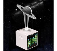 Projecteur De Galaxie Projecteur D'Étoiles Lumière Led De Nuit Avec Film À Motif Saturne Haut-Parleur Bluetooth Batterie Rechargeable Intégrée De 5 200 Mah