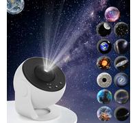 Projecteur de galaxie, projecteur d'étoiles planétarium 12 en 1 réaliste, veilleuse avec système solaire, constellation de lune pour enfants, adultes, chambre à coucher, plafond, cinéma maison, salon,