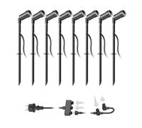 ledscom.de Projecteur de jardin LED Spico noir avec piquet de terre pour l'extérieur IP44 105lm chacun blanc chaud 8er Set