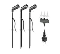 ledscom.de Projecteur de jardin LED Spico noir avec piquet de terre pour l'extérieur IP44 105lm chacun blanc chaud 3er Set