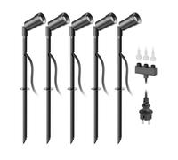 ledscom.de Projecteur de jardin LED Spico noir avec piquet de terre pour l'extérieur IP44 105lm chacun blanc chaud 5er Set